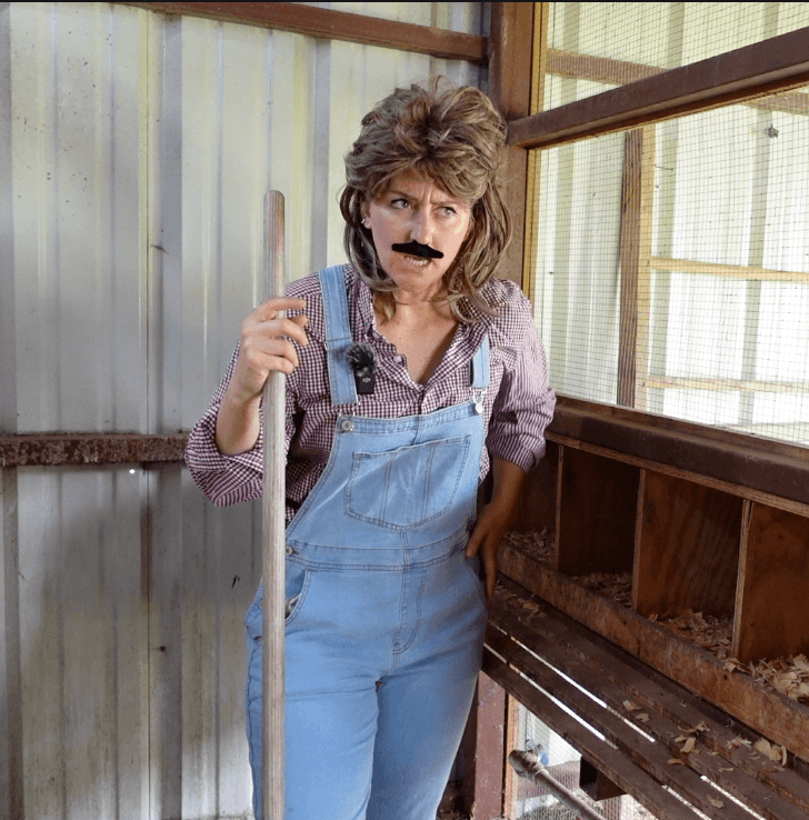 Marina as one of her Gypsy Equestrian comedic characters