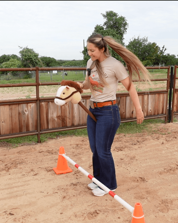 Marina as one of her Gypsy Equestrian comedic characters